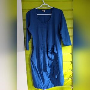 Anne Klein Royal Blue Scoop Neck Jersey Dress Size 10